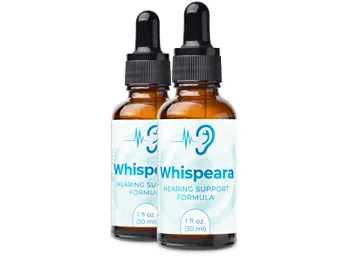 Whispeara liquid supplement bottle for hearing support